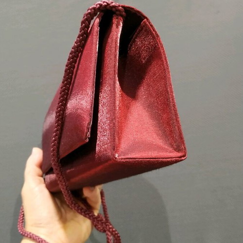 Evening handbag new, shiny burgundy