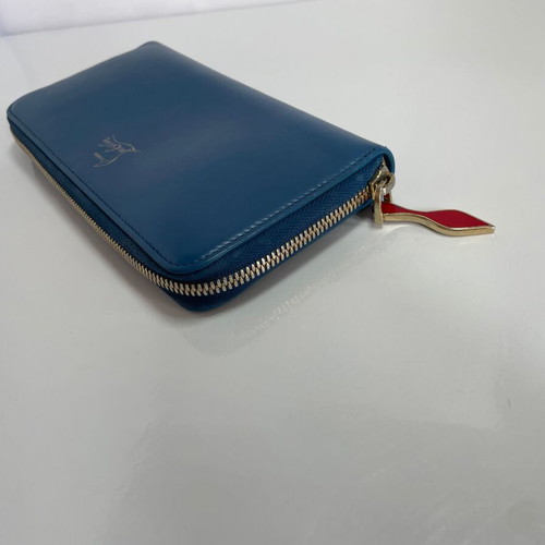 Christian Louboutin leather wallet used, blue