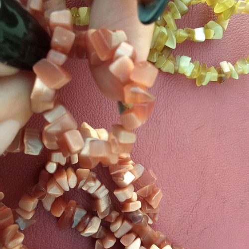 Set of decorative chip beads for crafts and jewelry
