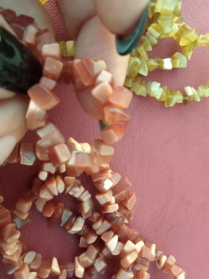 Set of decorative chip beads for crafts and jewelry