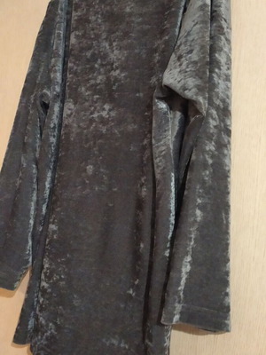 Brown velour blouse with knitted collar, size XL like new