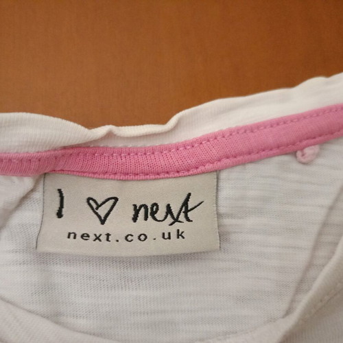 Next White T-shirt "I Love My Mom" Like New, Girls 3-4 Years