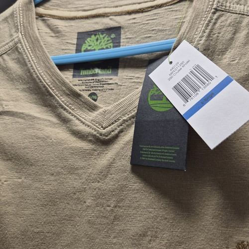 Timberland Vintage Men's V-Neck T-Shirt XL new with tags khaki