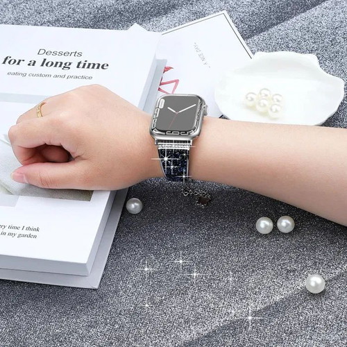 Stainless steel watch bands with crystals for Apple Watch Ultra/SE/11/10/9/8/7 new