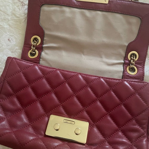 Michael Kors leather shoulder bag used, burgundy