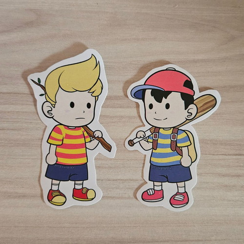 Earthbound (Mother) Ness and Lucas handmade stickers made to order