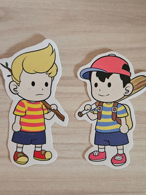 Earthbound (Mother) Ness and Lucas handmade stickers made to order