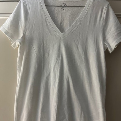J.CREW Slub Cotton Tee S white organic cotton women's shirt new