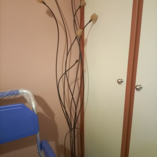 Floor lamp used, iron, dark color, height about 1.60 m