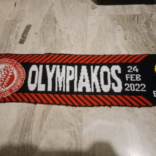 Olympiakos Atalanta Europa League 2022 single-sided knitted scarf like new