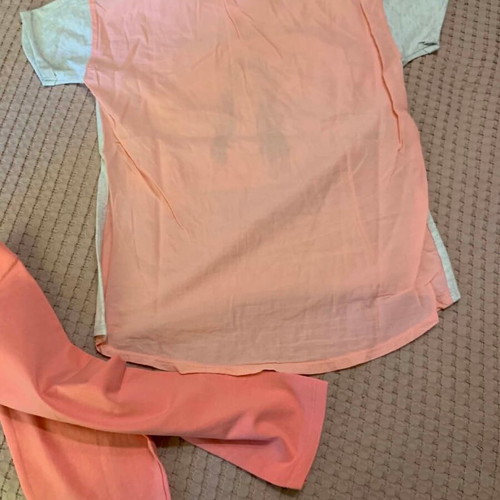 Zara girls set with blouse and leggings size 8 like new, orange