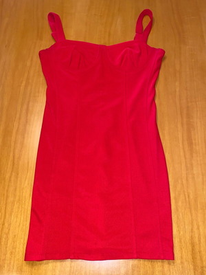 Mini dress red like new, fitted, size S