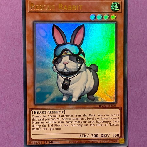 Yu-Gi-Oh card Rescue Rabbit like new