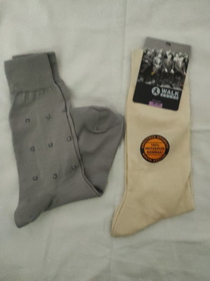 Ανδρικές κάλτσες Walk καινούργιες, πακέτο 2, Νο 40-42, γκρι και μπεζ