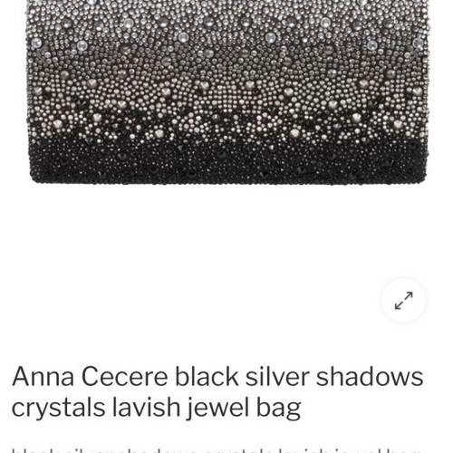 Anna Cecere clutch with crystals new, black and silver