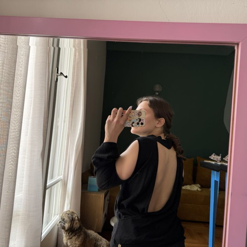 Souvenir backless knitted top like new, black, size S