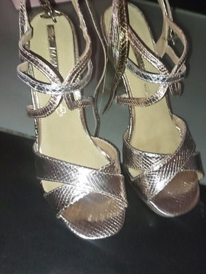 Maria Mare sandals size 41 like new, bronze-gold-silver, thick heel