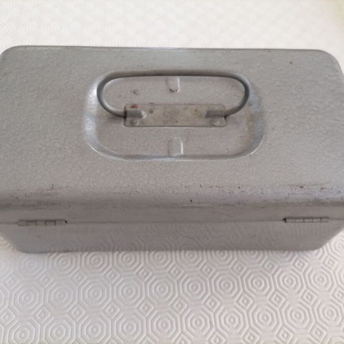 Metal cash box used with 3-digit combination lock