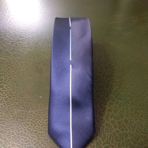 Men's silk tie new, two-tone blue