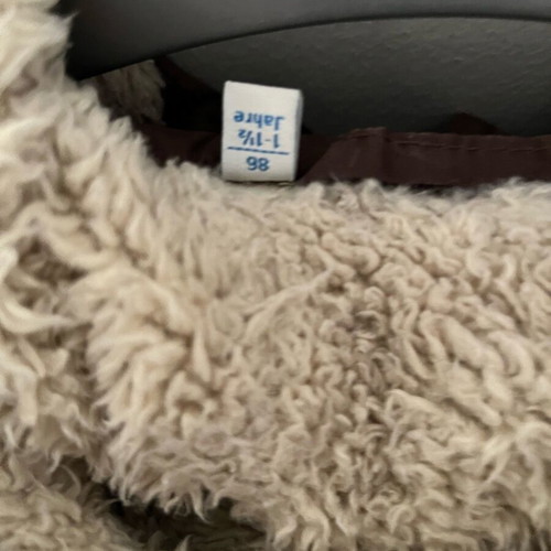 Brown jacket with fur and hood for boy 1-1/2 y 86cm used