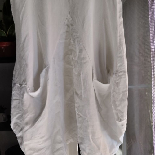 White dress linen and cotton boho style one size like new