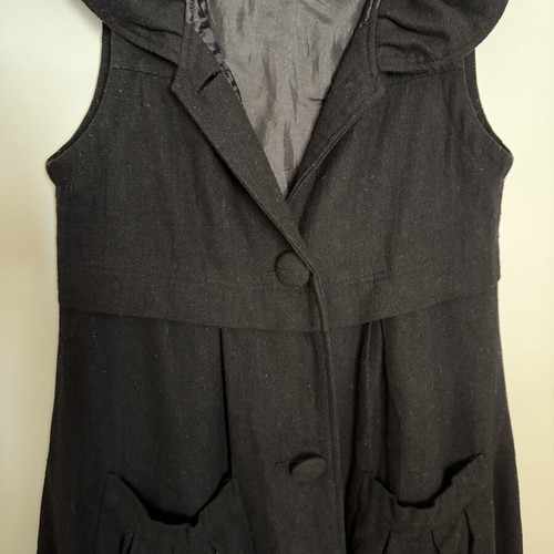 Black Sleeveless Coat size M used with minor wear