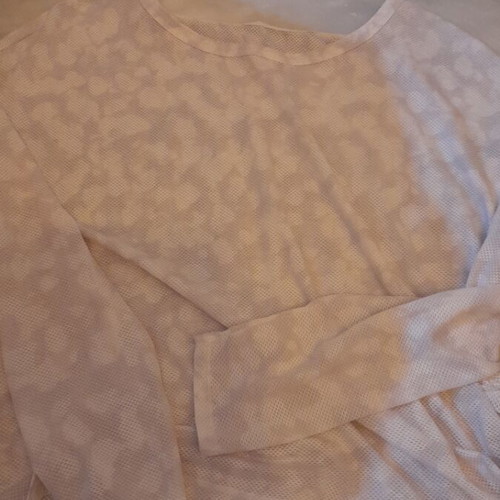 M&S women's mesh blouse like new, white and gray