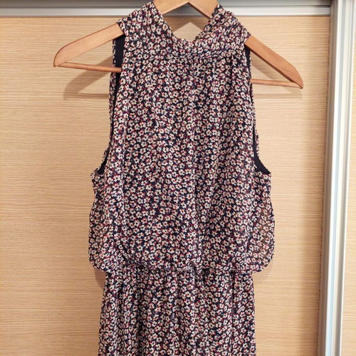 Desiree long floral dress size S like new, black and beige