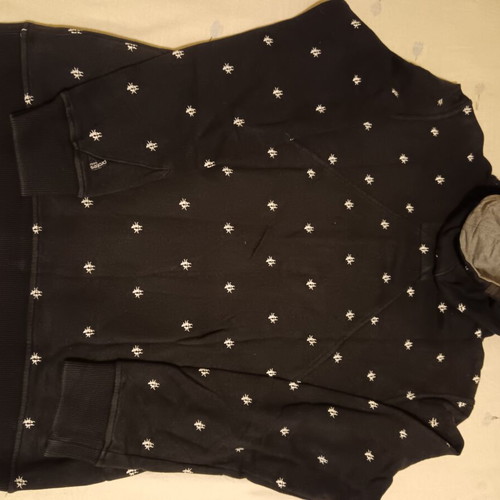 Men's zip-up sweatshirt, size L, cotton fabric, black