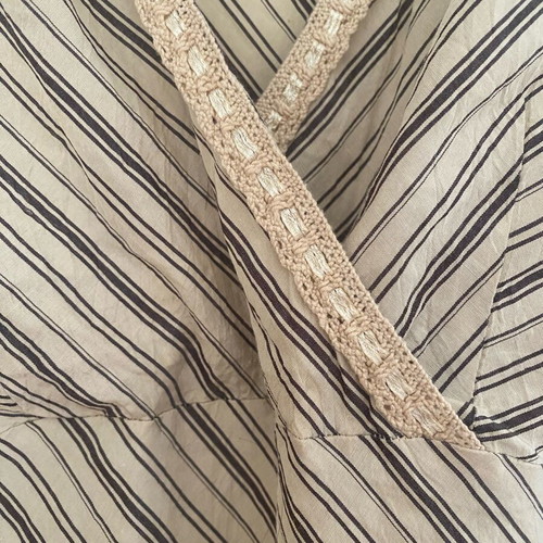 Marks & Spencer vintage silk blend sleeveless blouse top S like new, chocolate brown stripes