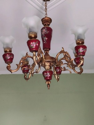 Porcelain ceiling light like new, from 1960