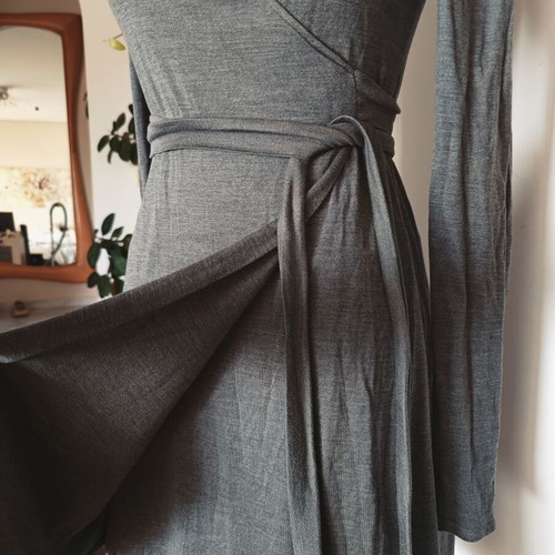 See by Chloe Jersey Wrap Dress new, grey melange, S/M