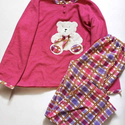 Fleece women's pajama set like new, pink fuchsia, size Small