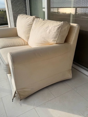 Διθέσιος καναπές μεταχειρισμένος, ανοιχτό μπεζ/κρεμ