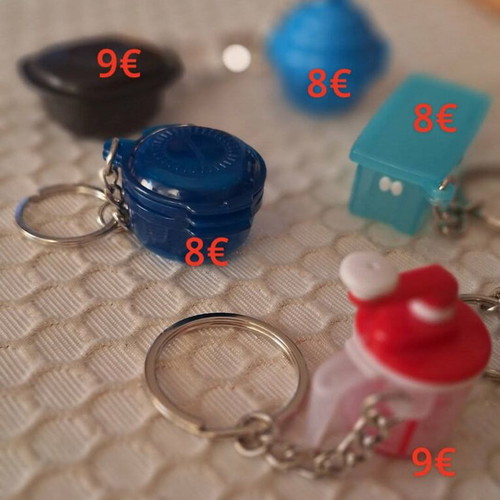 Tupperware keychains new, assorted colors