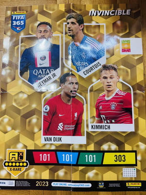Panini FIFA 365 Adrenalyn XL 2023 Invincible Card used, X-Rare