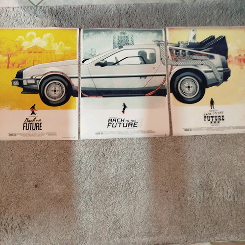 Τριλογία καμβάδων Delorian καινούργιο, σετ 3 τεμαχίων από Back to the Future
