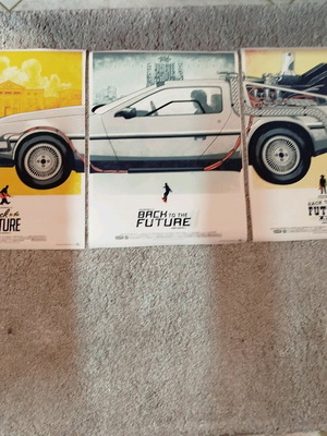 Delorian canvas trilogy new, set of 3 from Back to the Future