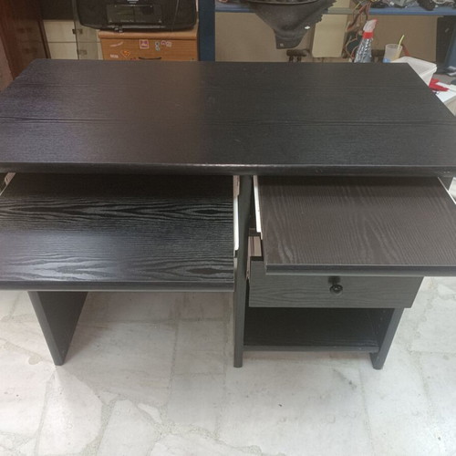 Black computer desk and office chair set