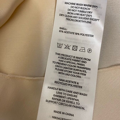 Nanushka satin slip fabric shirt new, beige and white