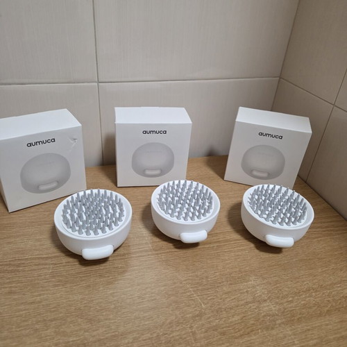 Aumuca Silicone Grooming Brushes Set of 3 New with Self-Cleaning Button