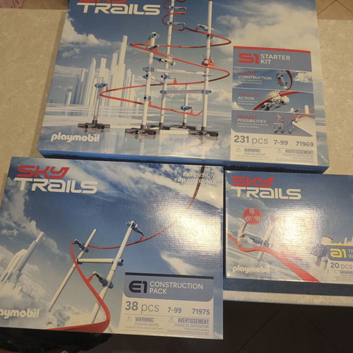 Playmobil Sky Trails Starter Kit 71969 with Construction Pack 71975 and Track Blaster 71973 new