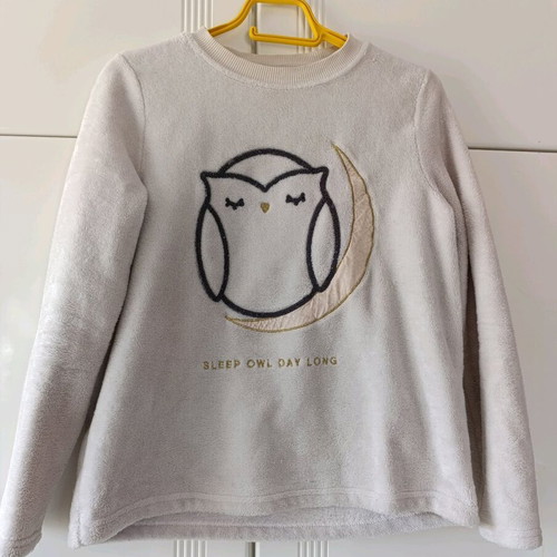 Oysho fleece pajama top like new, white, size XS