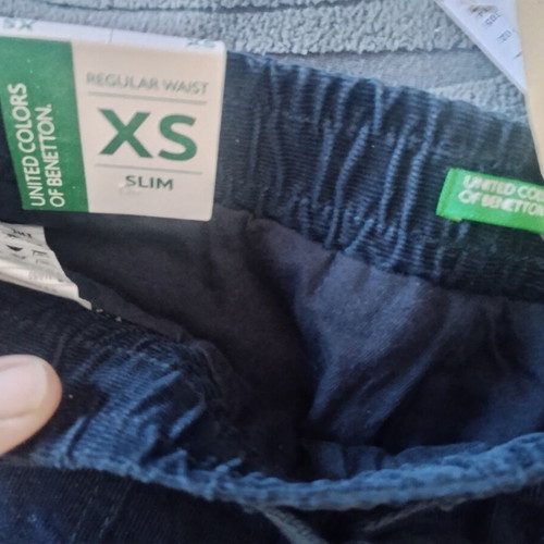 Benetton kids' corduroy jogger pants, size XS 110cm, dark blue