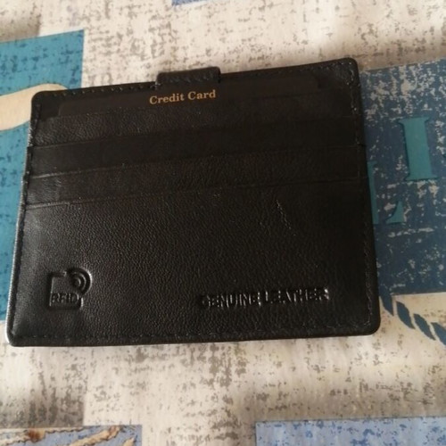 Diplomat leather card holder new with RFID and clip closure
