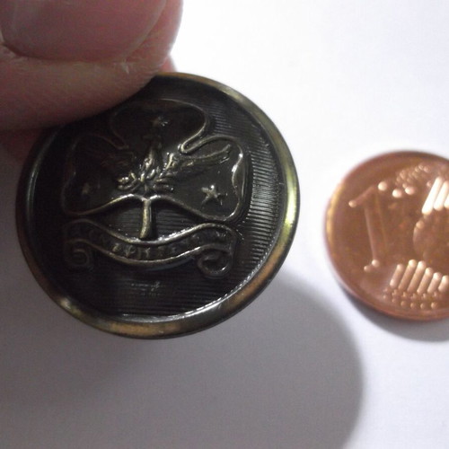 Scout Button with Rising Phoenix and "ΑΙΕΝ ΑΡΙΣΤΕΥΕΙΝ" like new