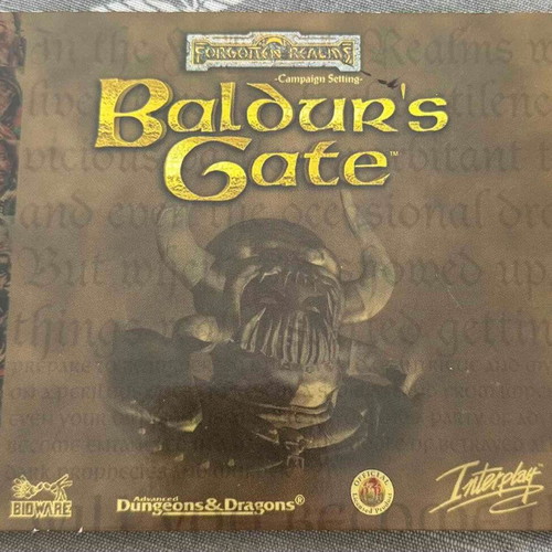 Baldur's Gate PC cd-rom game used, retro adventure strategy