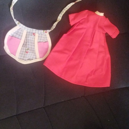 Bibibo vintage doll dress with apron, red