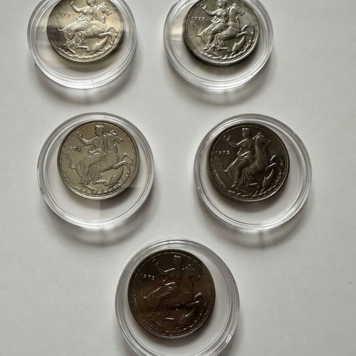 20 Drachma Coins Used Set of 5 from 1973 Junta Period
