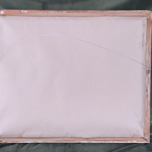 Oil painting 'Thalassografia' used, on plywood with frame